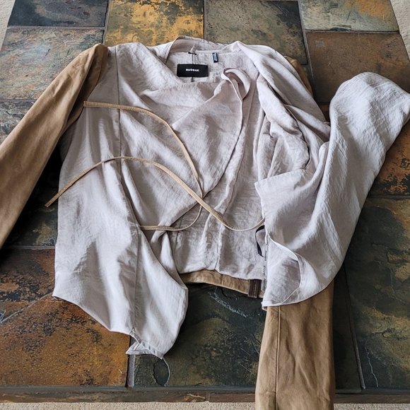 RUDSAK, one of a kind leather jacket, size M, coffe blend collors - Picture 13 of 15